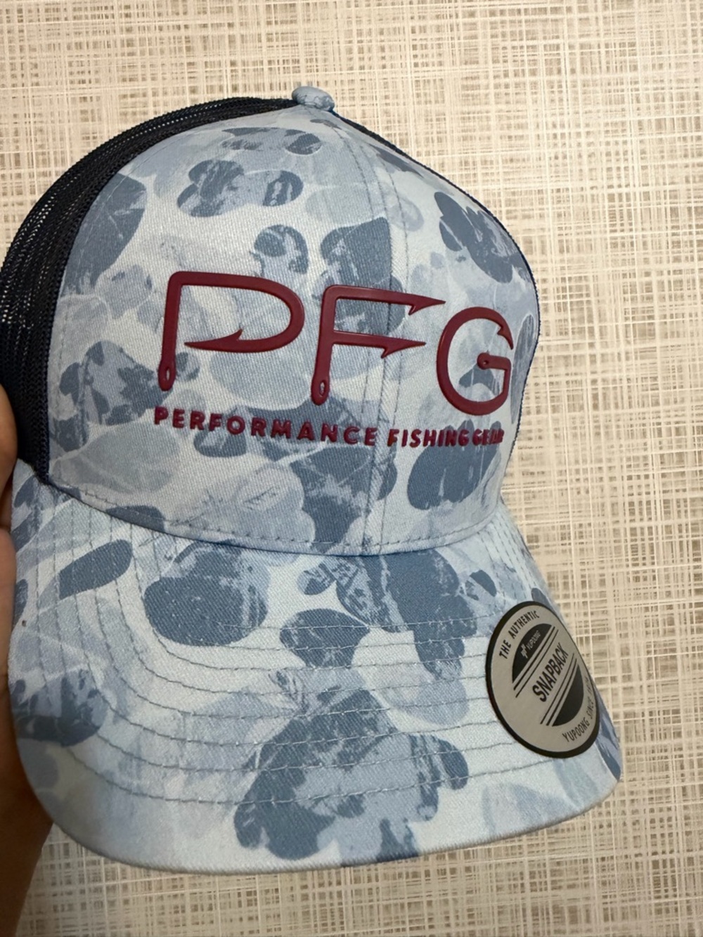 Columbia PFG Mesh Trucker Hat in Navy and Black